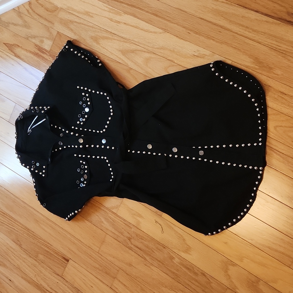 Black denim studded tunic size L